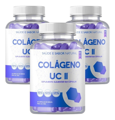 Colágeno Uc2 40 mg, para articulaciones, 90 cápsulas de 500 mg de sabor natural