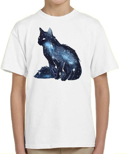 Remera De Niño Gato Cosmico Michi Galactico Cat Pet Talles