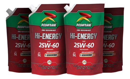 3.8 L Aceite Motor Mineral Alto Kilometraje 25w60 Roshfrans