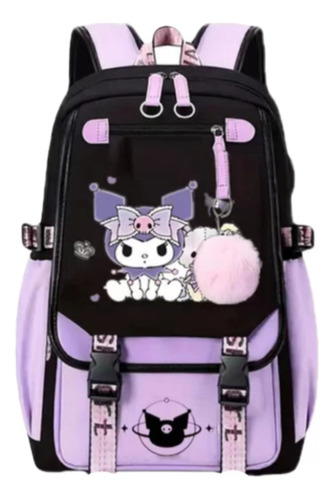 Mochila Escolar Fantasy Magic Kuromi Student De Gran Capacid