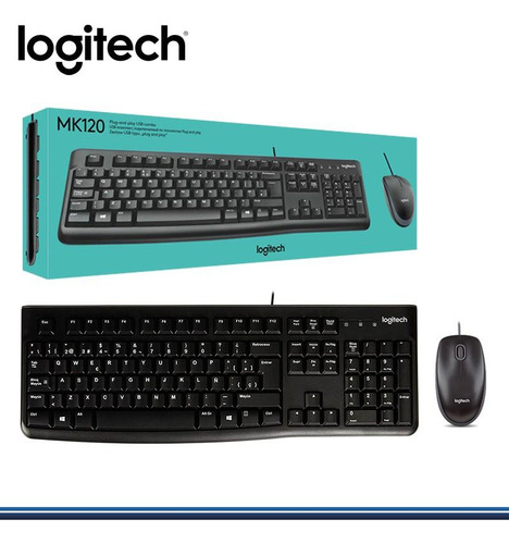 Logitech Combo Teclado + Mouse Mk120 Usb - Techbox