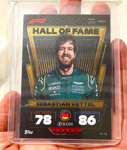 Tarjeta Topps Formula 1 Sebastian Vettel Hall Of Fame