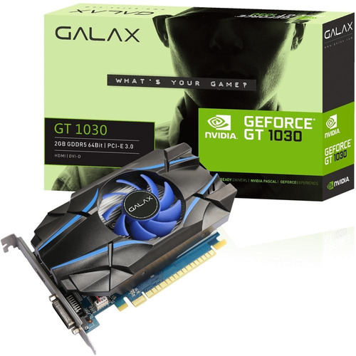 Placa De Vídeo Galax Nvidia Geforce Gt1030 2gb Gddr5 C/ Nf