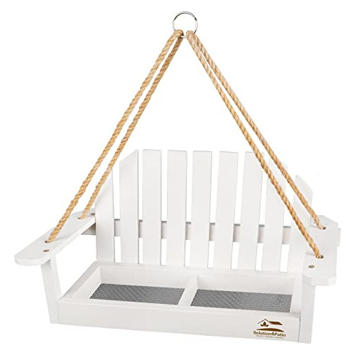 Solution4patio White Swing Wild Bird Feeder For Outside...