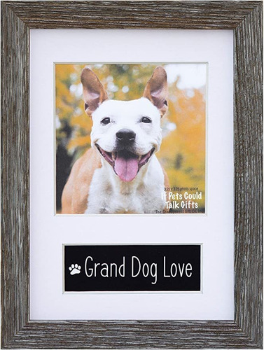 Grand Dog Love Blanco 5 X 7 Madera Decorativa Mesa Marco De