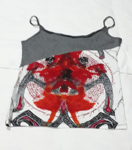 Musculosa Mujer Talle 38 Rojo/gris 