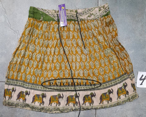 Imagen 5 de 10 de Pollera Mini Bagru Algodon India Estampado Talle Único Color
