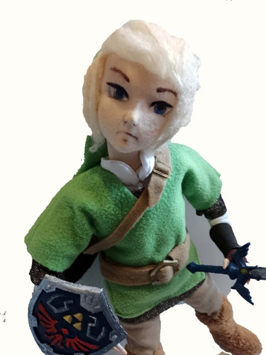 Muñeco Artesanal Inspirado En Link Zelda Articulado 40 Cms