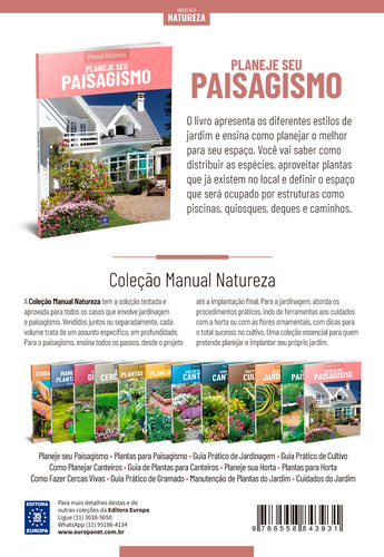 Manual Natureza - Volume 1: Planeje seu Paisagismo, de Editora Europa. Editorial Editora Europa, capa mole em português, 2022