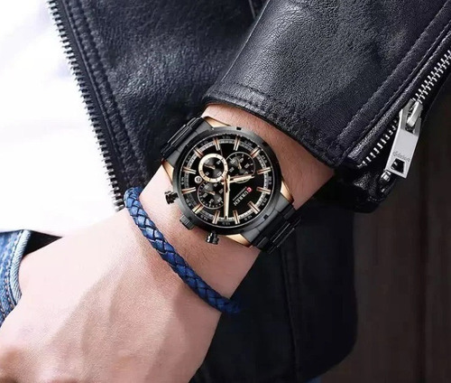 Reloj Curren 8355 de acero negro para hombre
