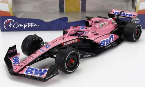F1 Alpine A522 #14 Fernando Alonso Bahrain 2022 Escala 1/18 Rosa
