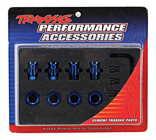 Traxxas Aluminum 17mm Wheel Adapter Set (blue) (4)
