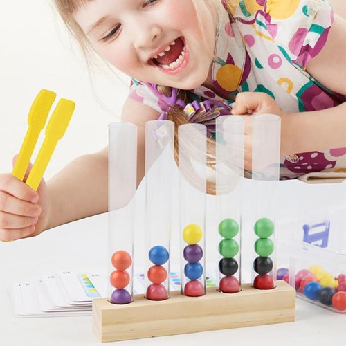 Juego Montessori De Motricidad Clasificacion Tubos De Ensayo