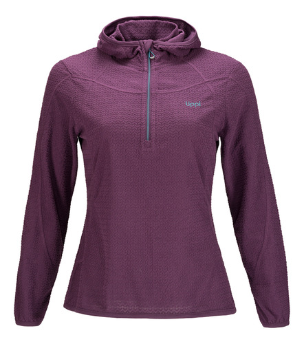 Poleron Mujer Lippi Jacarandá Nano-f 1/4 Zip Hoody Uva I19