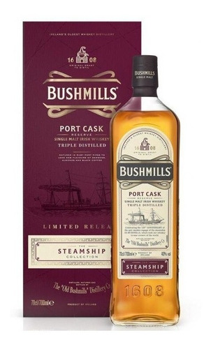 Imagen 4 de 10 de Whisky Bushmills Port Cask Steamship 700ml En Estuche