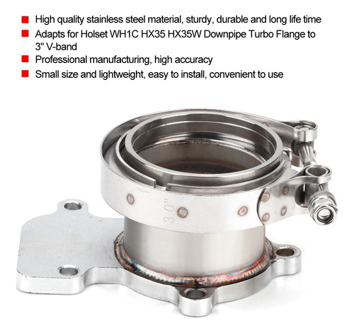Adaptador Turbo Flange A V Band De Acero Inoxidable Para Wh1