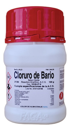 Cloruro De Bario Dihidratado 100g Fagalab