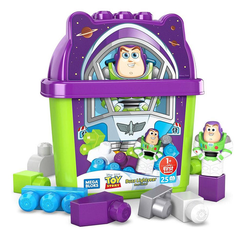 Cubeta De Bloques Mega Bloks Buzz Lightyear