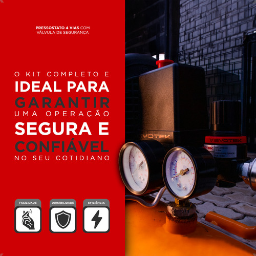 Pressostato Automático 80-120 Libras Compressor Schulz Tekna