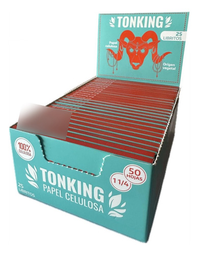 Caja Celulosa Tonking Papelillos 1 1/4 con 25 unidades de 50 c/u
