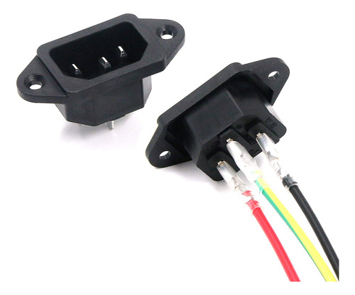 Pack De 2 Adaptadores Iec C14 250v 10a Con Conectores