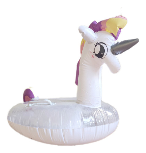 Inflable Pequeño Pegazo Flotador Ñiños Y Niñas De 3 A 6 Años Color Blanco