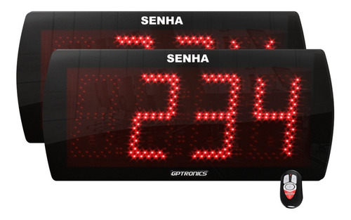 Painel Senhas Led Sequencial Grande Com Painel Espelho Cor Vermelho