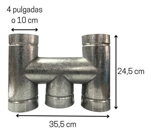 Sombrero Tipo H De 4 Pulgadas Para Salamandra Zinguería