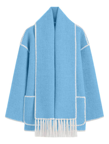 Jaqueta Feminina De Lã De Inverno Espessada E Folgada Tassel