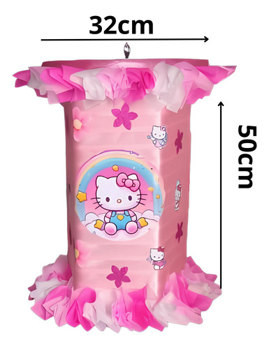 Piñata Giratoria Hello Kitty 50 Cm De Altura Rosa Hello Kitty Giratoria Mediana