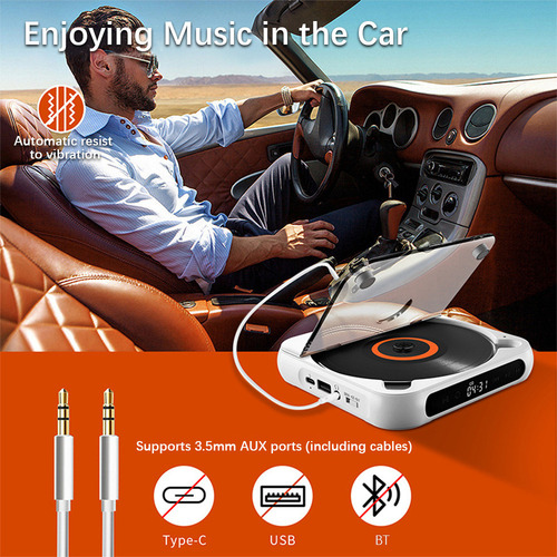 Xd Reproductor De Cd Portátil Bt5.1 Con Radio Fm Y Pantalla