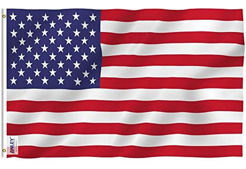 Bandera Estadounidense De 3 X 5 Pies Color Vivo Y Resistente