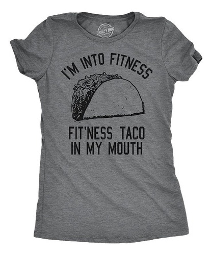 Mujer Fitness Taco Divertido Gimnasio Camiseta Humorous Comi