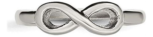 Anillo De Símbolo De Infinito Pulido De Acero Inoxidable De