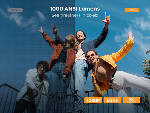 Proyector Yaber K2s Lcd, 1080p, 1000 Lúmen Ansi, Inalámbrico Negro
