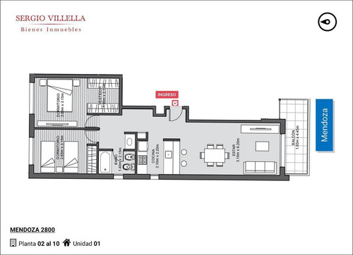 Imagen 2 de 7 de Mendoza 2800-departamento De Dos Dormitorios En Venta En Rosario.