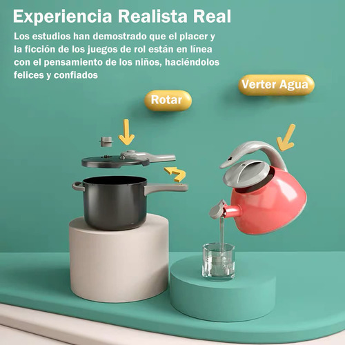 Cocina De Juguetes Para Niños 32 Accesorios Seguros 6 A 14 A