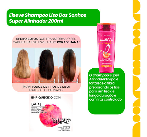 Shampoo Elseve Liso Dos Sonhos Super Alinhador 200ml