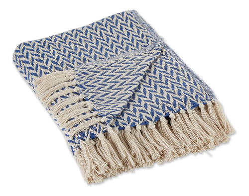 Dii Zig Zag Throw Collection Modern Woven Cotton, 50x60, Fre