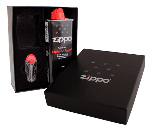 Set De Regalo Encendedor Zippo Lighter Con Bencina Y Piedra
