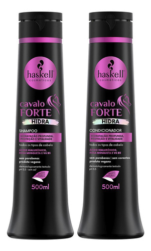 Kit Shampoo E Condicionador 500ml Haskell Cavalo Forte Hidra