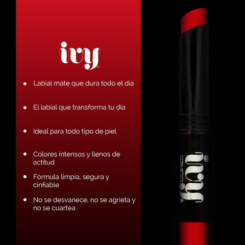 Labial Longwear Matte Lipstick Ivy Cherry Love