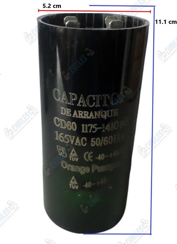 Capacitor Redondo Arranque Uso Normal 1175-1410 Uf 165v