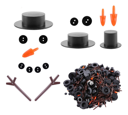 Kit Manualidad Muñeco Nieve Navidad Pieza Incluye Mini Negro