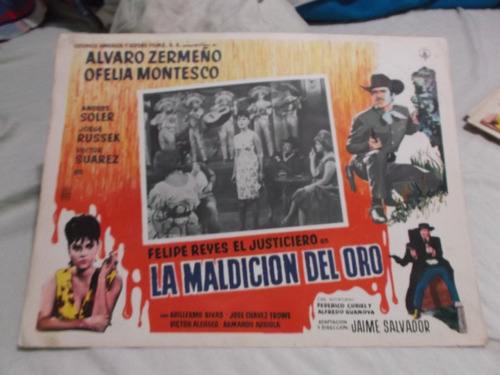 Vintage Lobby Card De Andres Soler En La Maldicion Del Oro!