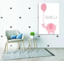 Comprar Cuadro 30x45cm Bebe Infantil Recien Nacido Nombre Elefantito