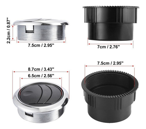 4 Rejillas De Salida De Aire 87x66 Mm Para Rv, Autobús, Barc