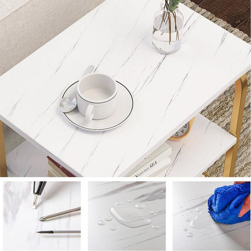 Imagen 7 de 10 de Mesa De Centro Para Estar Dormitorio Textura Mármol Grande