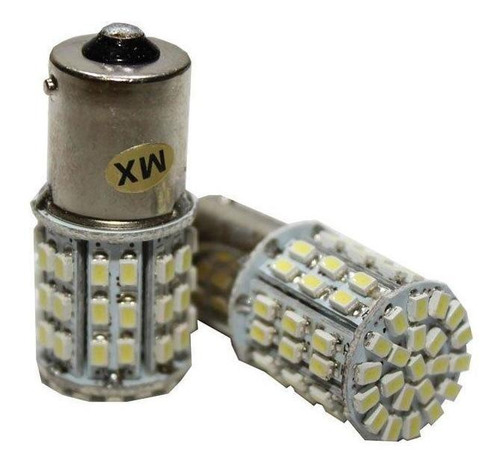 Imagem 1 de 1 de Lâmpada Led S25 1 Polo 12v 64smd1206 Branca