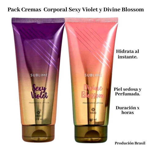Imagen 1 de 1 de Cremas Perfumadas Sexy Violet Y Divine Hnd Brasil Original